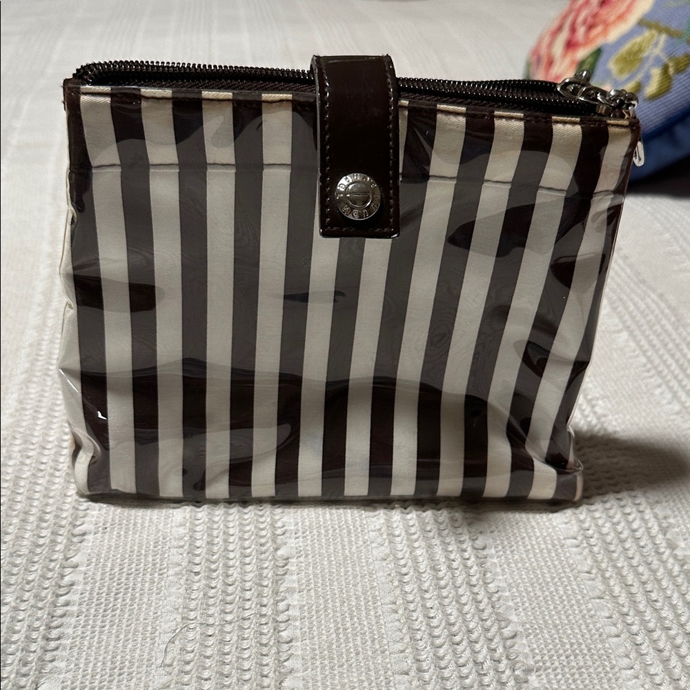 Henri Bendel Striped Black and White Cosmetic Bag